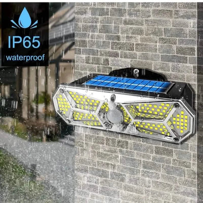 126 LEDs Portable Solar Security Lights, IP65 Waterproof Wireless Exterior Flood Light Detected Light
