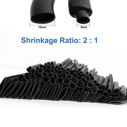 127-Piece: 2:1 Heat Shrink Tube Wire Wrap Assortment Set