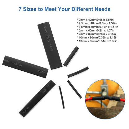 127-Piece: 2:1 Heat Shrink Tube Wire Wrap Assortment Set