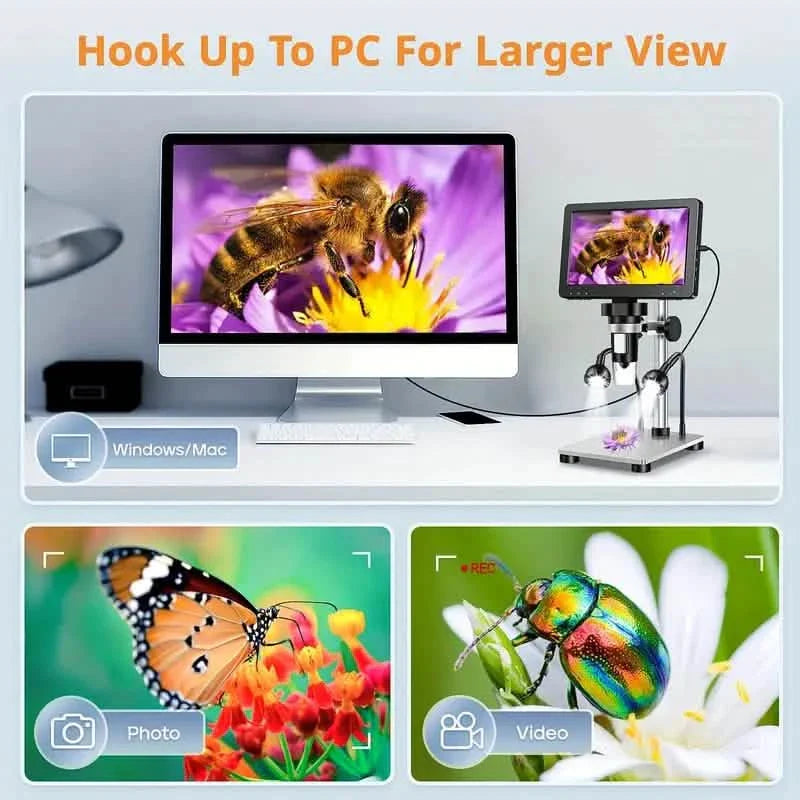 12MP Ultra-Precise Focusing Soldering Microscope