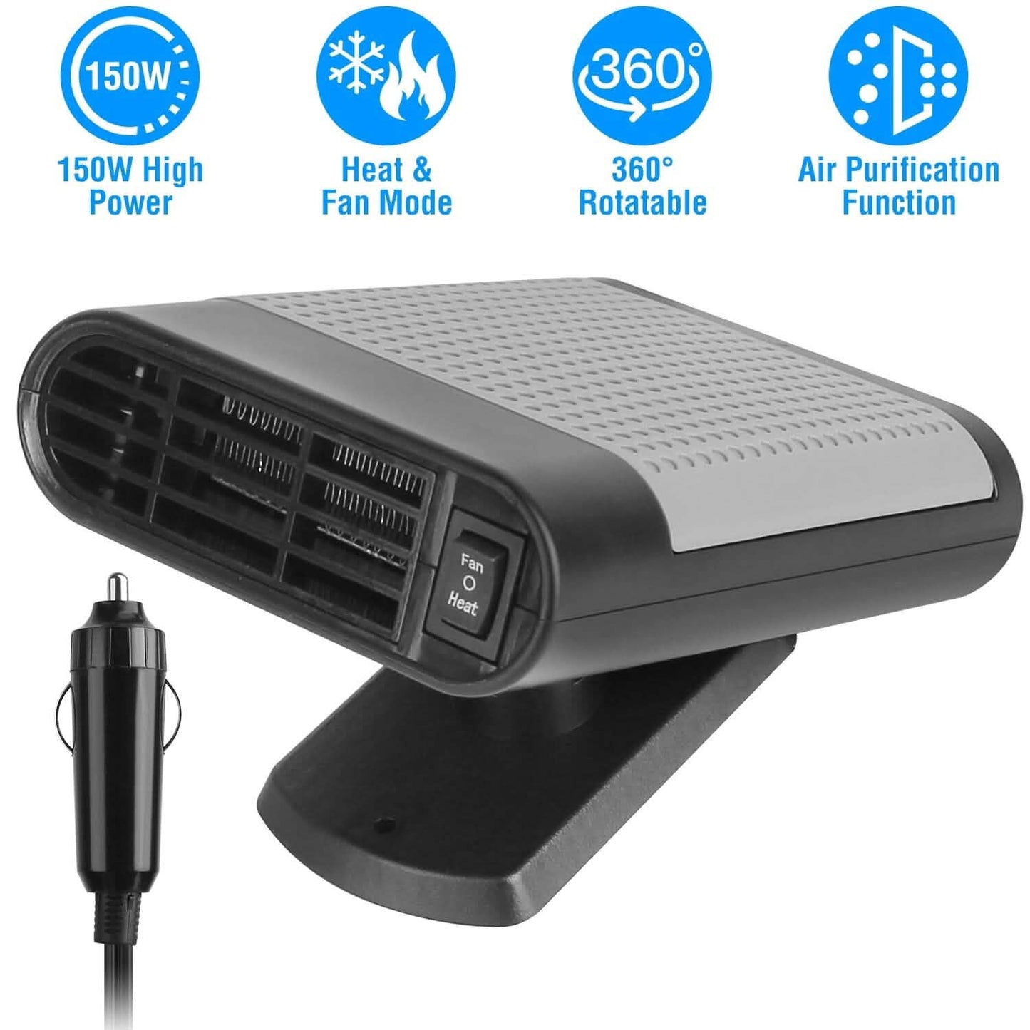 12V 150W Portable Car Heater with Air Purification