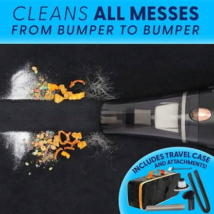 12V High Power Handheld Car Vacuum with 16Ft Cord, Attachments & Bag