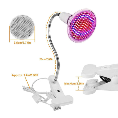 12W LED 360° Rotatable Plant Grow Light with Desk Clip