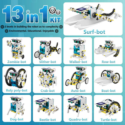 13-in-1 Solar Powered Robot Toy for Kids