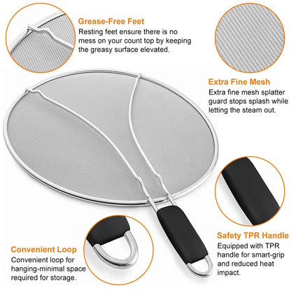13-Inch Stainless Steel Grease Splatter Screen
