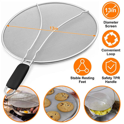 13-Inch Stainless Steel Grease Splatter Screen