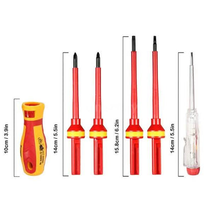 13-Piece: 1000V Changeable Insulated Screwdrivers Set
