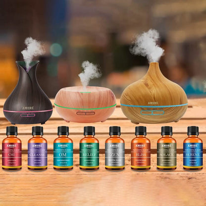 9-Pack: Ultrasonic Diffuser with Optional Essential Oil Gift Set