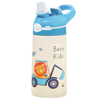 13.50oz. Insulated Stainless Steel Water Bottle Leak-proof with Straw Push Button Lock Switch