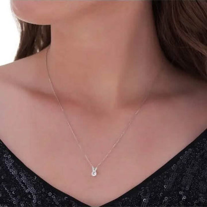1/4 - 2 Ct T.W. Natural Diamond Solitaire Pendant in 14K White or Yellow Gold