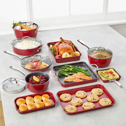 14-Piece Set: DuraPan Nonstick All-Purpose Cookware (Refurbished)