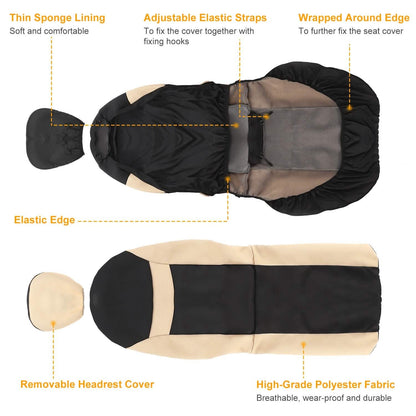 14-Pieces: Universal Auto Seat Cover Set