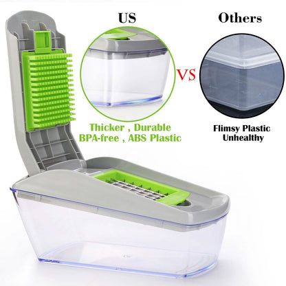 14-Pieces: Vegetable Spiralizer, Slicer, and Food Chopper
