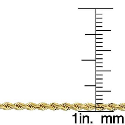 14K Gold 1.5MM Diamond Cut Rope Chain Necklace for Men and Women