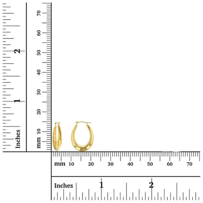 14K Gold Graduated French Lock Huggie Hoops