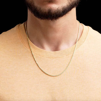 14k Solid Gold Rope Chain 2.5mm