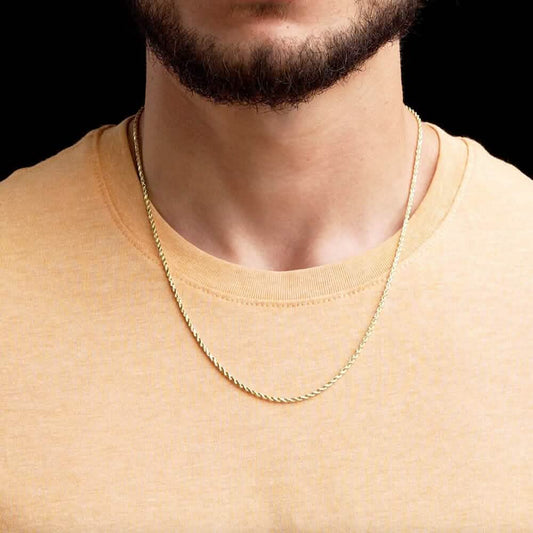14k Solid Gold Rope Chain 2.5mm