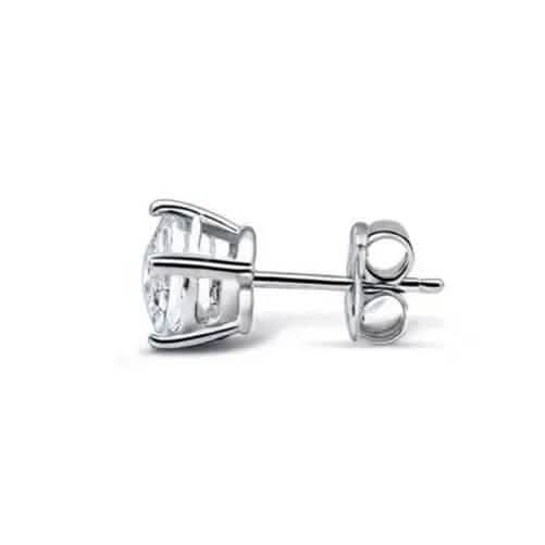14K Solid White Gold 10.00ct Lab-Grown Round IGI Certified Diamond Stud Earrings