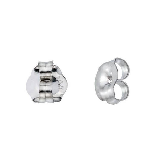 14K Solid White Gold Earring Backs Pieces Highly Polished Medium Size