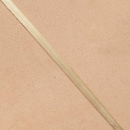 14K Solid Yellow Gold 8" 4.00MM Herringbone Bracelet