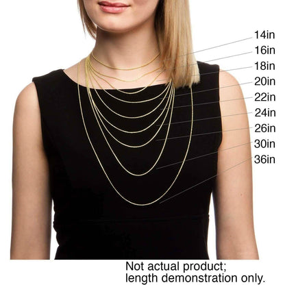 14k Solid Yellow Gold Cuban Link Chain Necklace - Assorted Sizes