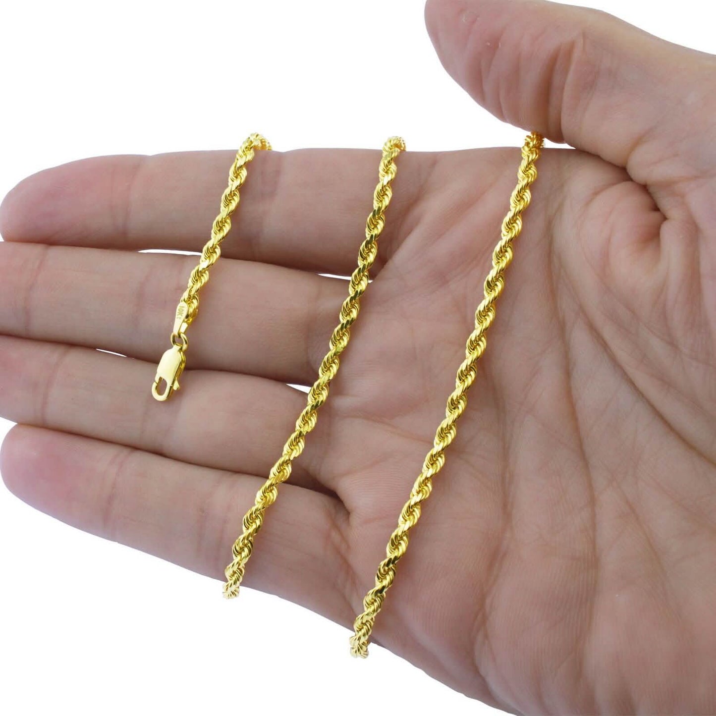 14k Solid Yellow Gold Cuban Link Chain Necklace - Assorted Sizes