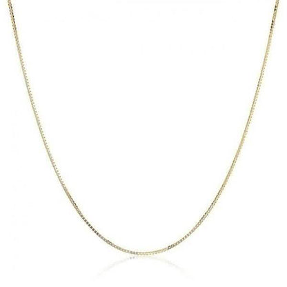 14K Yellow Gold High Polish Classic Box Link Chain Necklace - Assorted Sizes