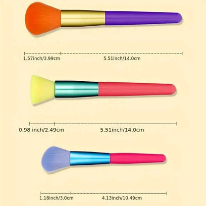 15-Pieces: Rainbow Color High Quality Makeup Brush Set