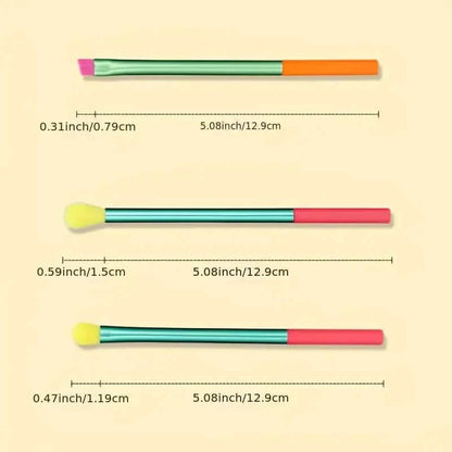 15-Pieces: Rainbow Color High Quality Makeup Brush Set