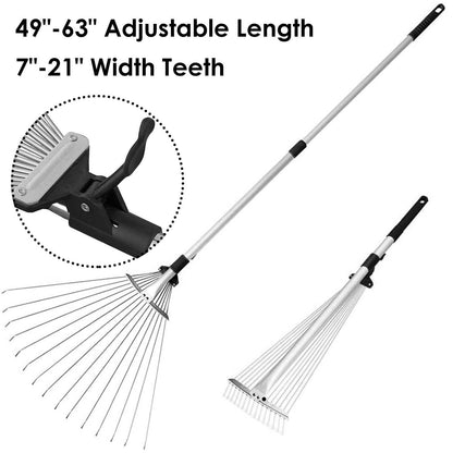 15-Teeth Expanding Stainless Steel Rake