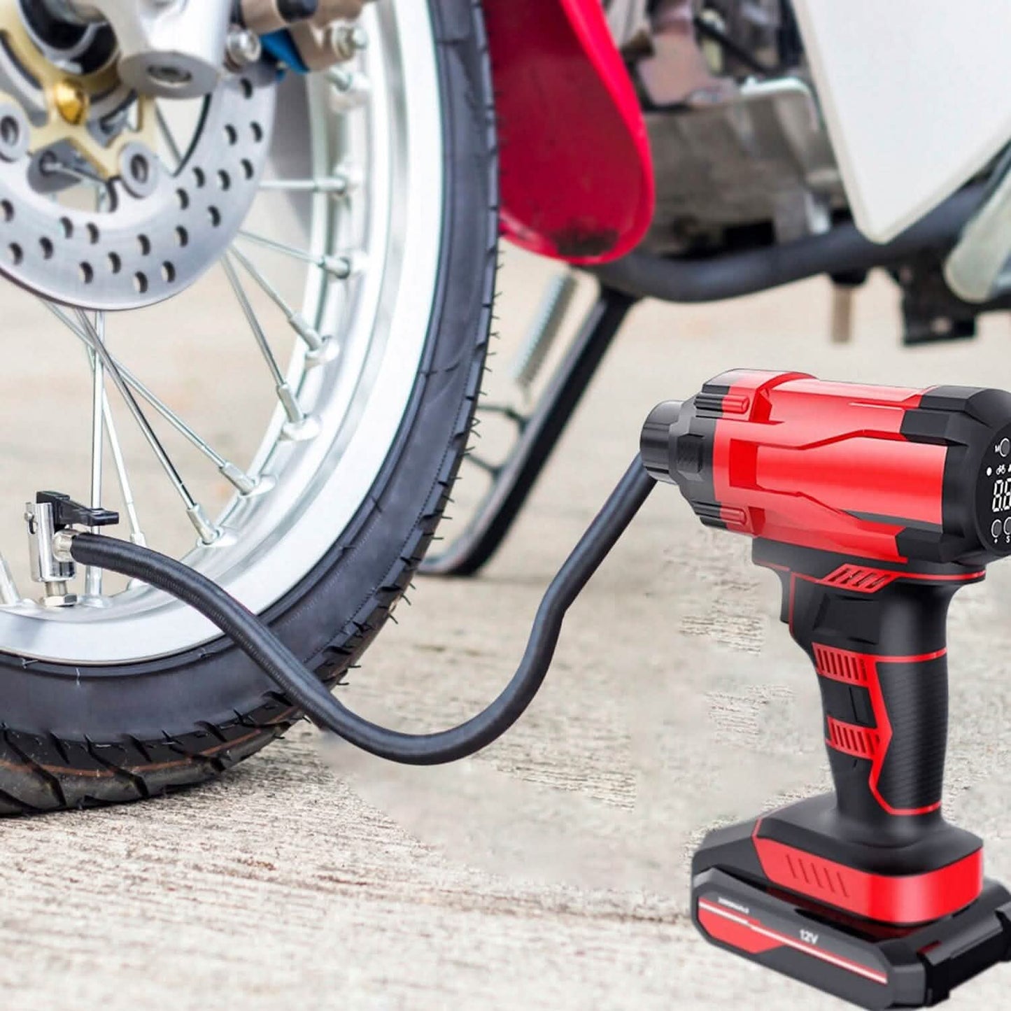 150 PSI 12V Portable Cordless Tire Pump 6000mAh Rechargeable with LED Light