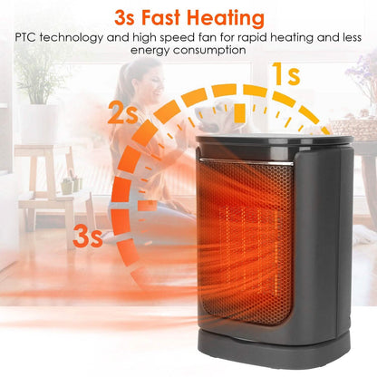 1500W Electric Space Heater Ceramic Heater Fan with 3 Modes Remote Control Digital Display