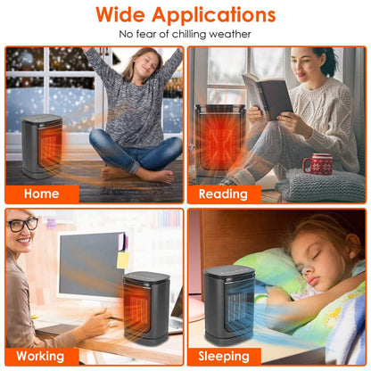 1500W Electric Space Heater Ceramic Heater Fan with 3 Modes Remote Control Digital Display