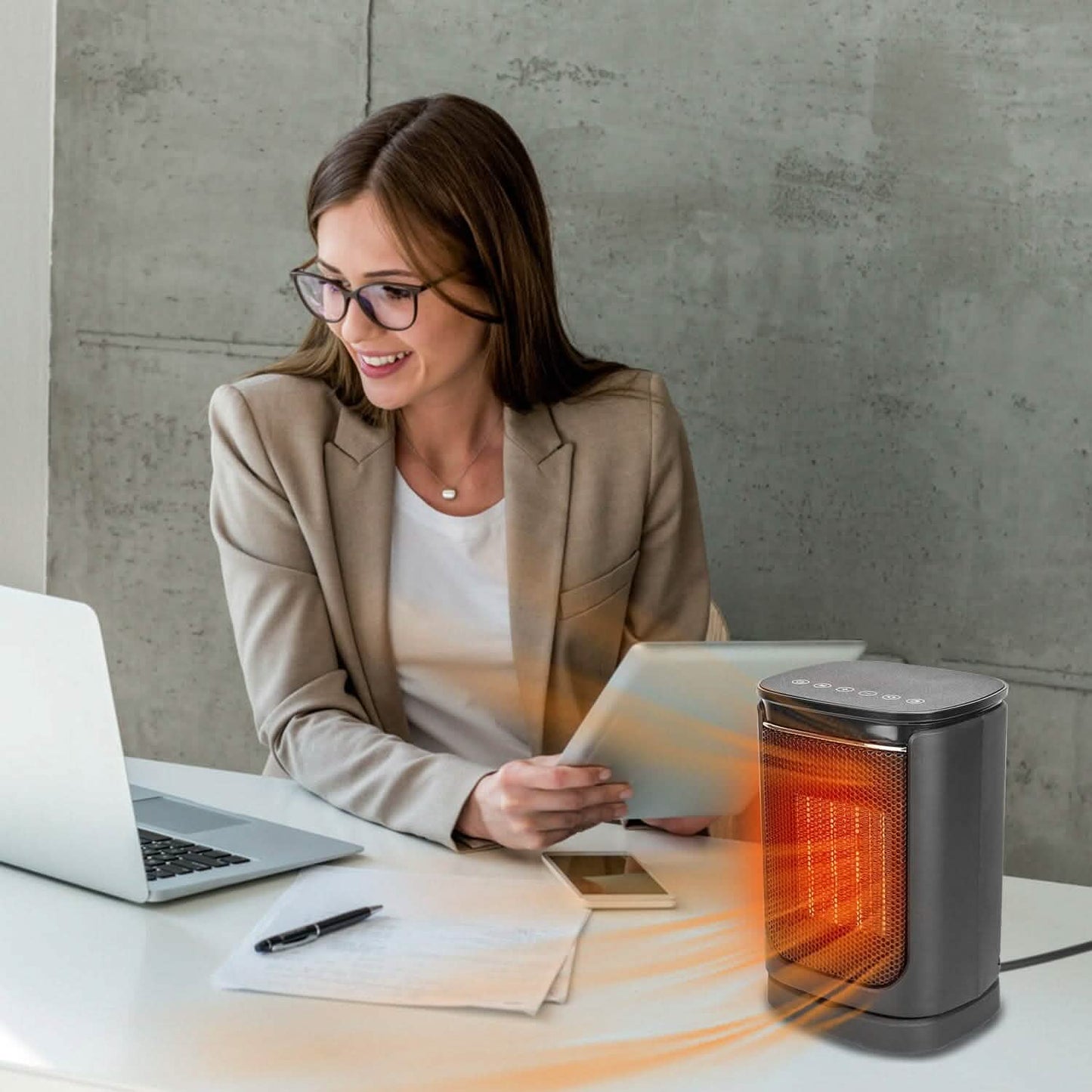 1500W Electric Space Heater Ceramic Heater Fan with 3 Modes Remote Control Digital Display