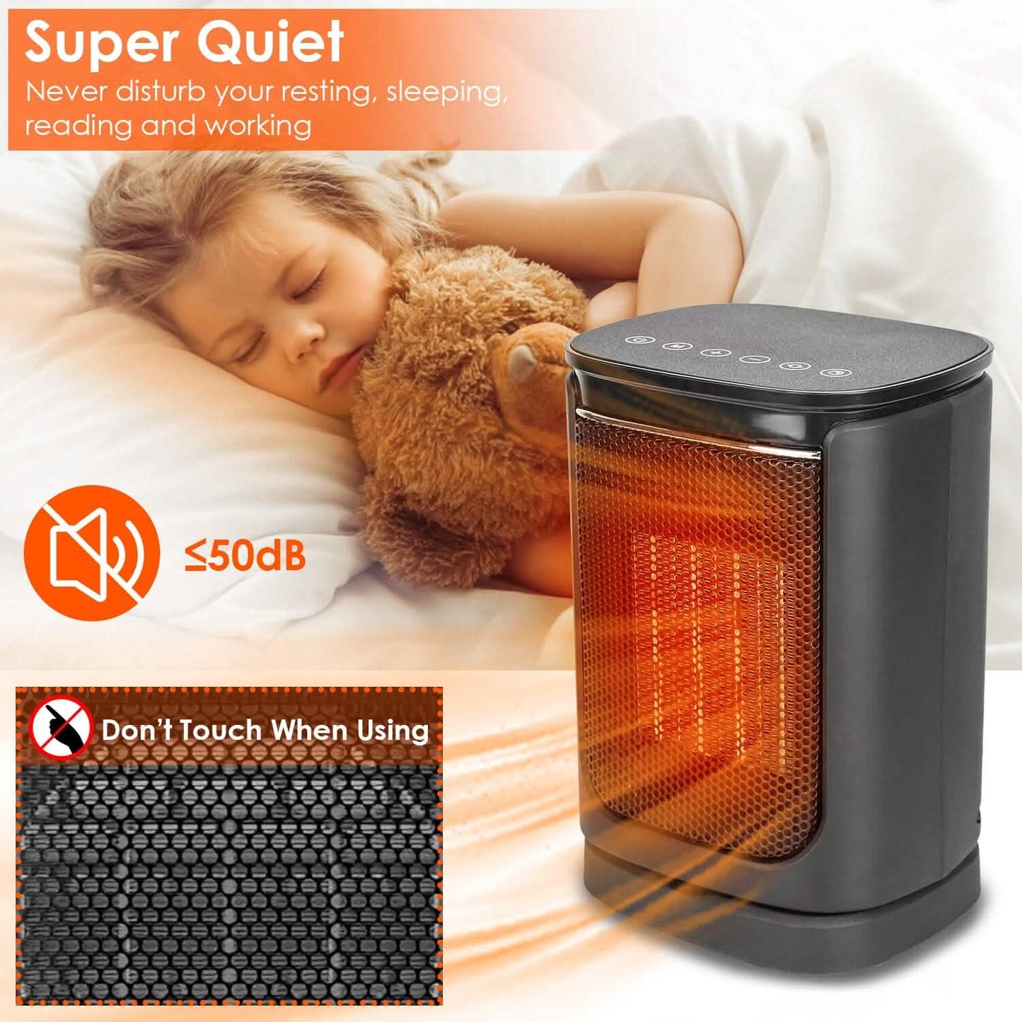1500W Electric Space Heater Ceramic Heater Fan with 3 Modes Remote Control Digital Display
