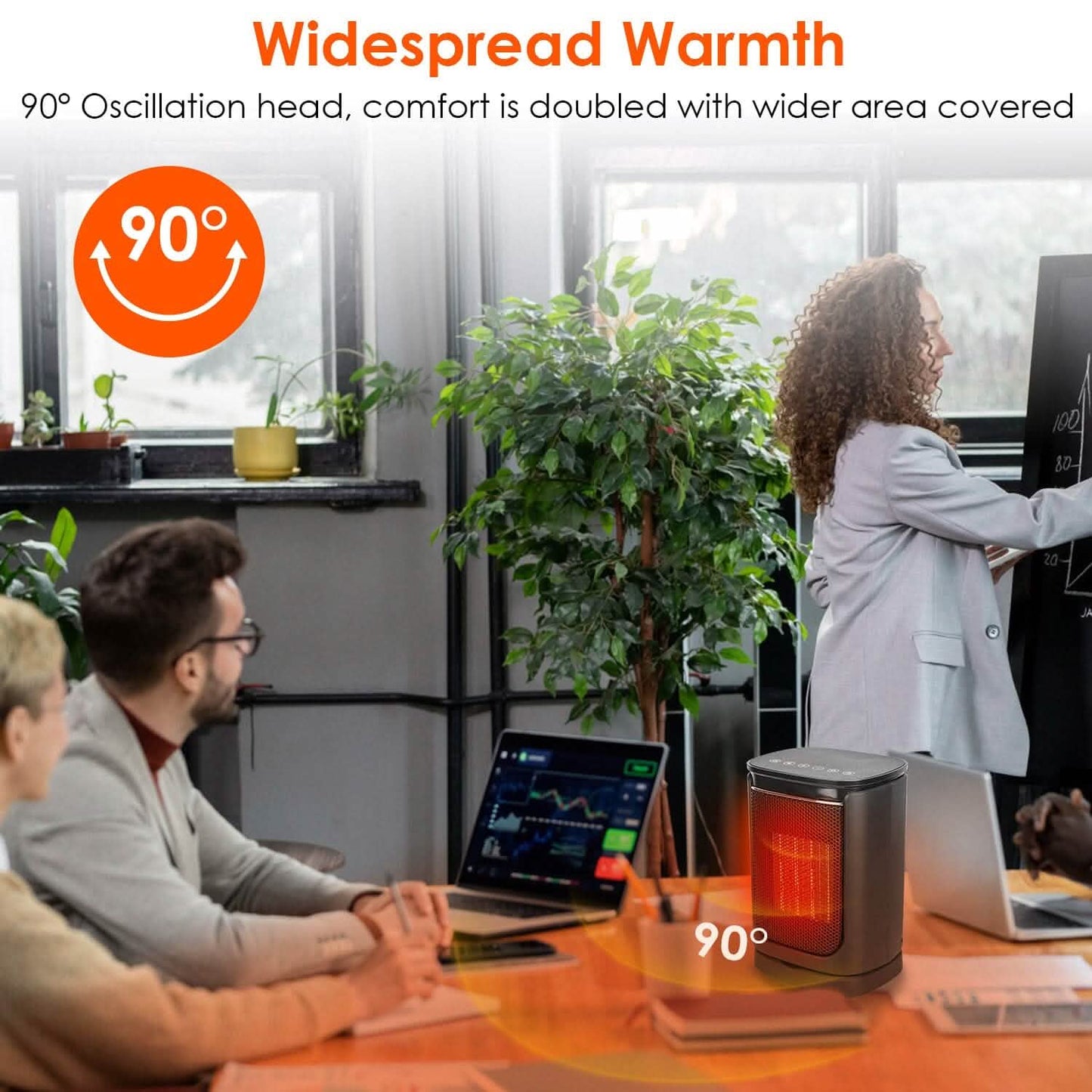 1500W Electric Space Heater Ceramic Heater Fan with 3 Modes Remote Control Digital Display