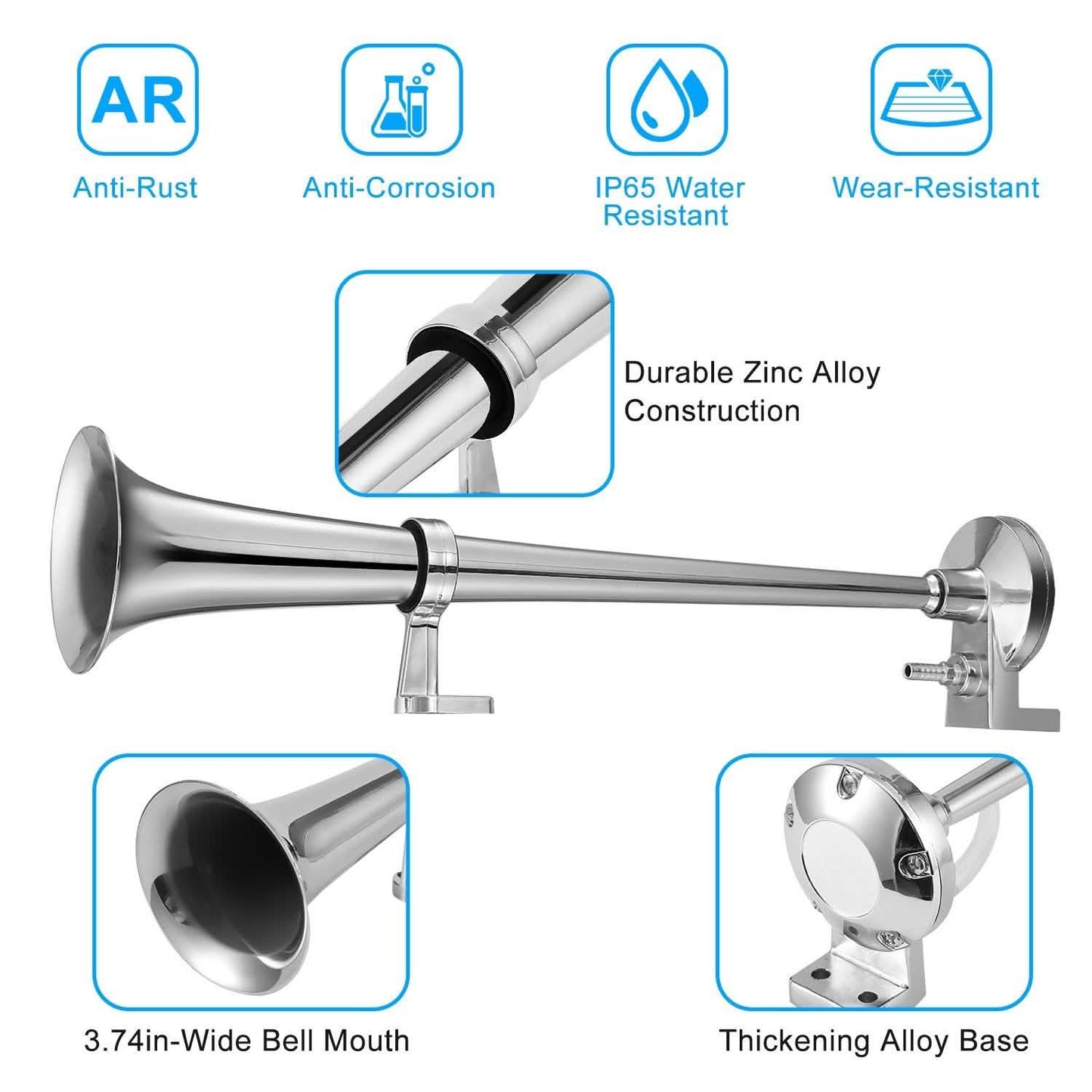 150dB Loud Single Car Trumpet 12V Electric Air Horn