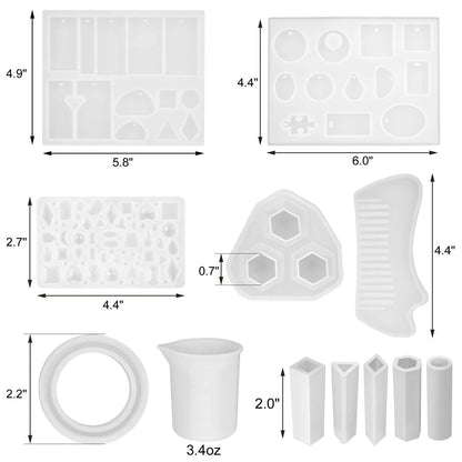 155-Piece: DIY Silicone Casting Molds Tool Jewelry Making Mould Set