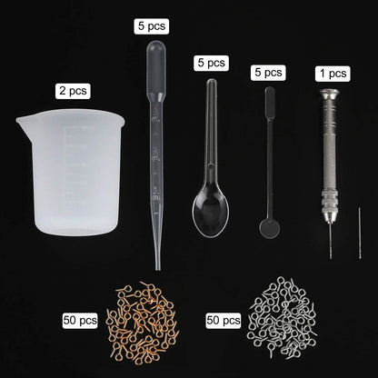 155-Piece: DIY Silicone Casting Molds Tool Jewelry Making Mould Set
