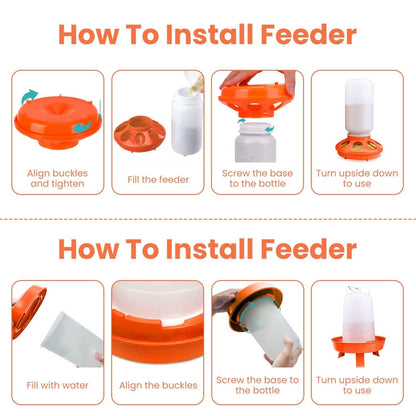 1.5L Chicken Feeder Adjustable Height Waterer Set