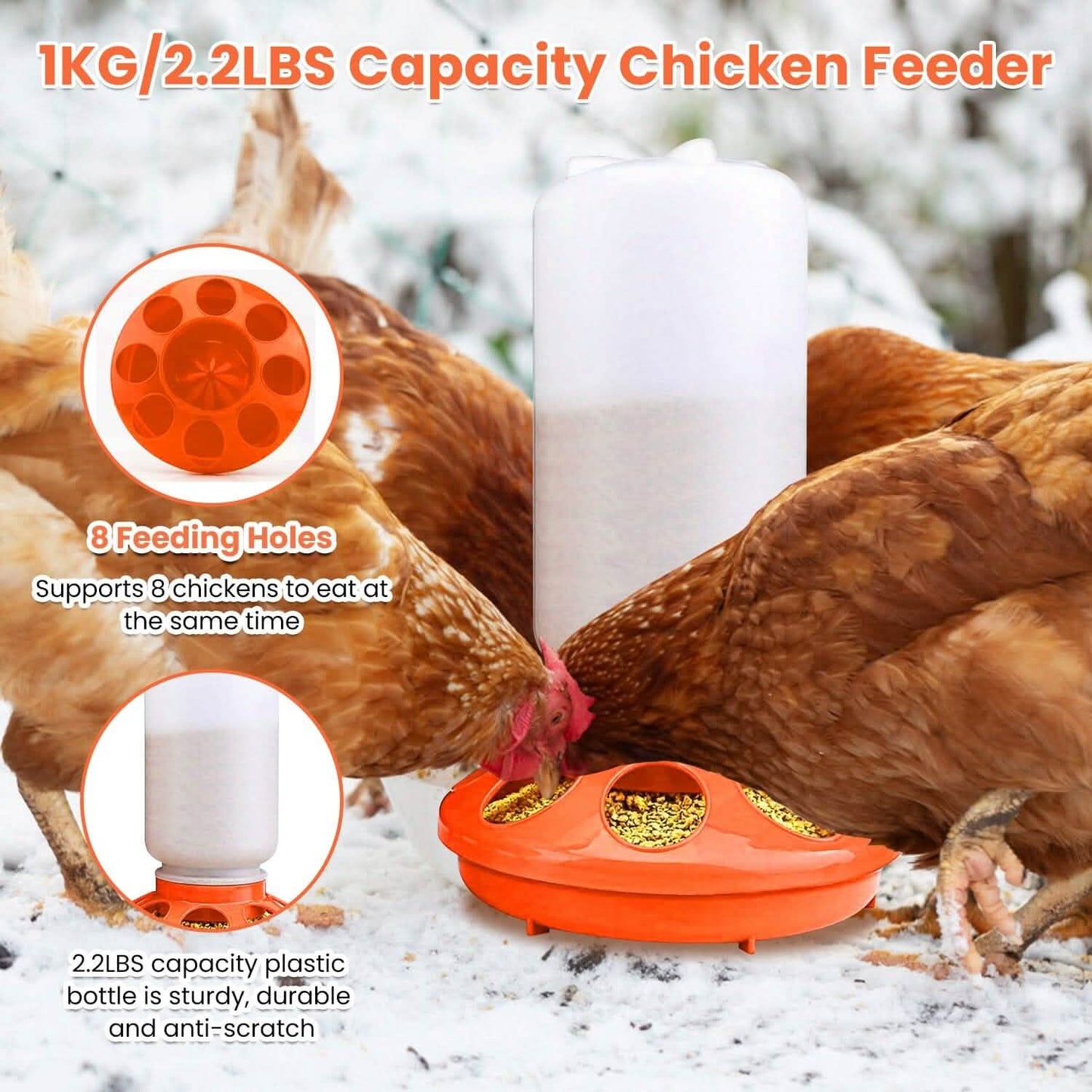 1.5L Chicken Feeder Adjustable Height Waterer Set