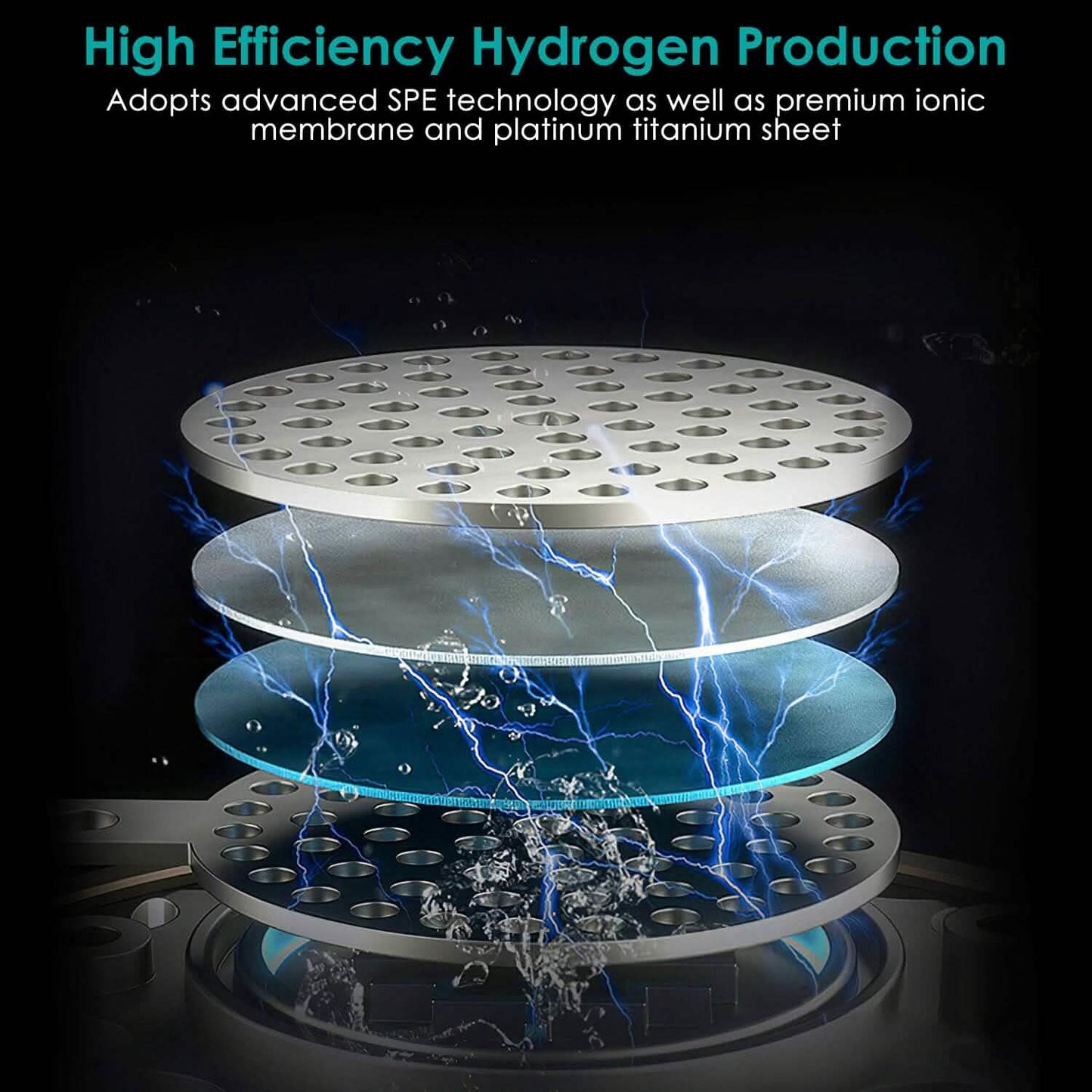 1.5L Large Capacity Portable Rechargeable Hydrogen Water Bottle 6 Min. Quick Electrolysis