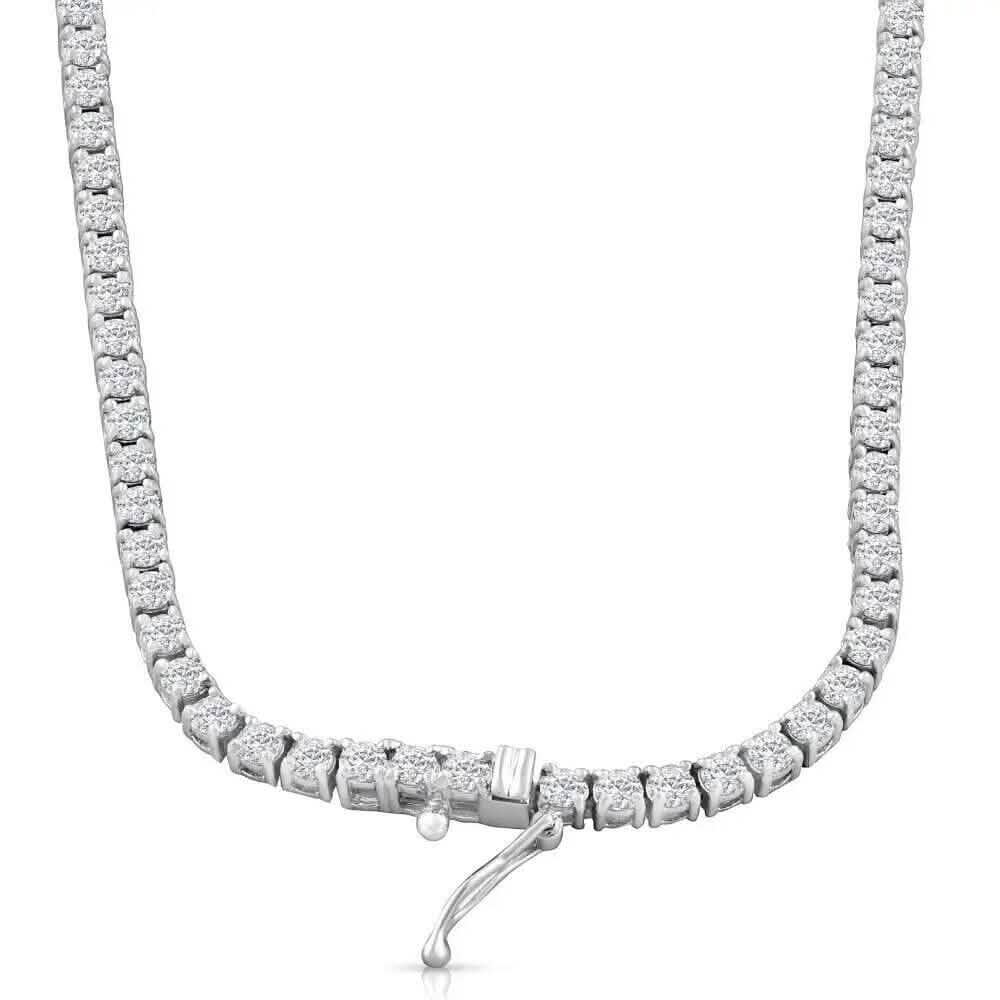 16" 20Ct Diamond Tennis Necklace 14k White Gold Lab Grown