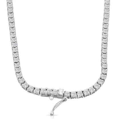 16" 20Ct Diamond Tennis Necklace 14k White Gold Lab Grown