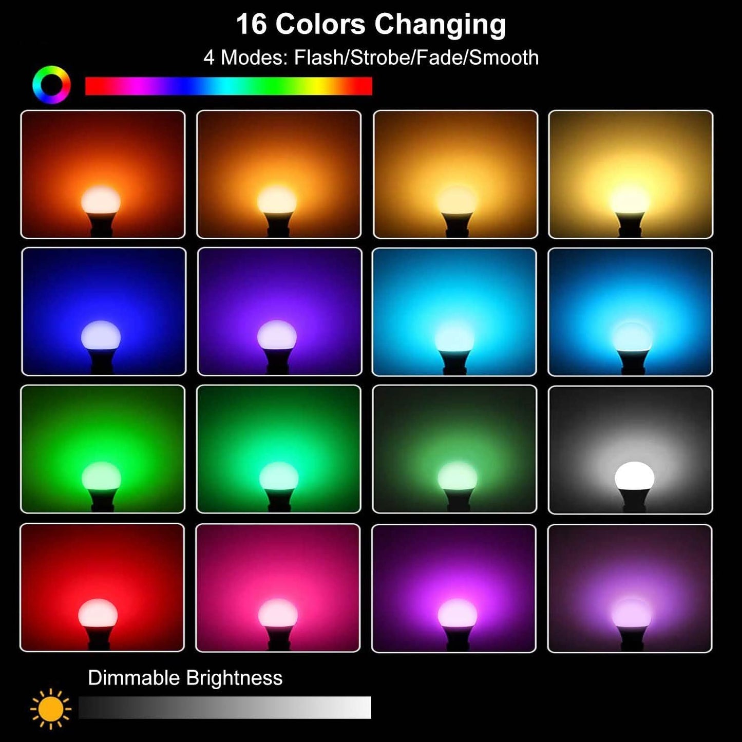 16 Colors Change LED Bulbs E27 3W RGD Dimmable Mood Lighting Lamp