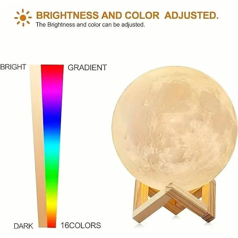 16 Colors Lunar Table Lamp with Remote Control, Creative Small Night Lamp