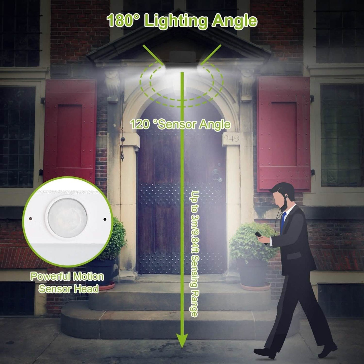 16 LEDs Outdoor Solar Wall Lights
