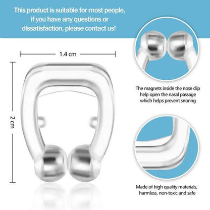 16-Pack: Silicone Magnetic Nose Clip Portable Mini Anti Snoring