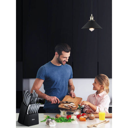 16-Piece Set: Deik Kitchen Knife Set with Wood Block
