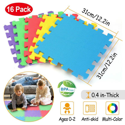 16-Pieces: Kids Puzzle Exercise Play Mat